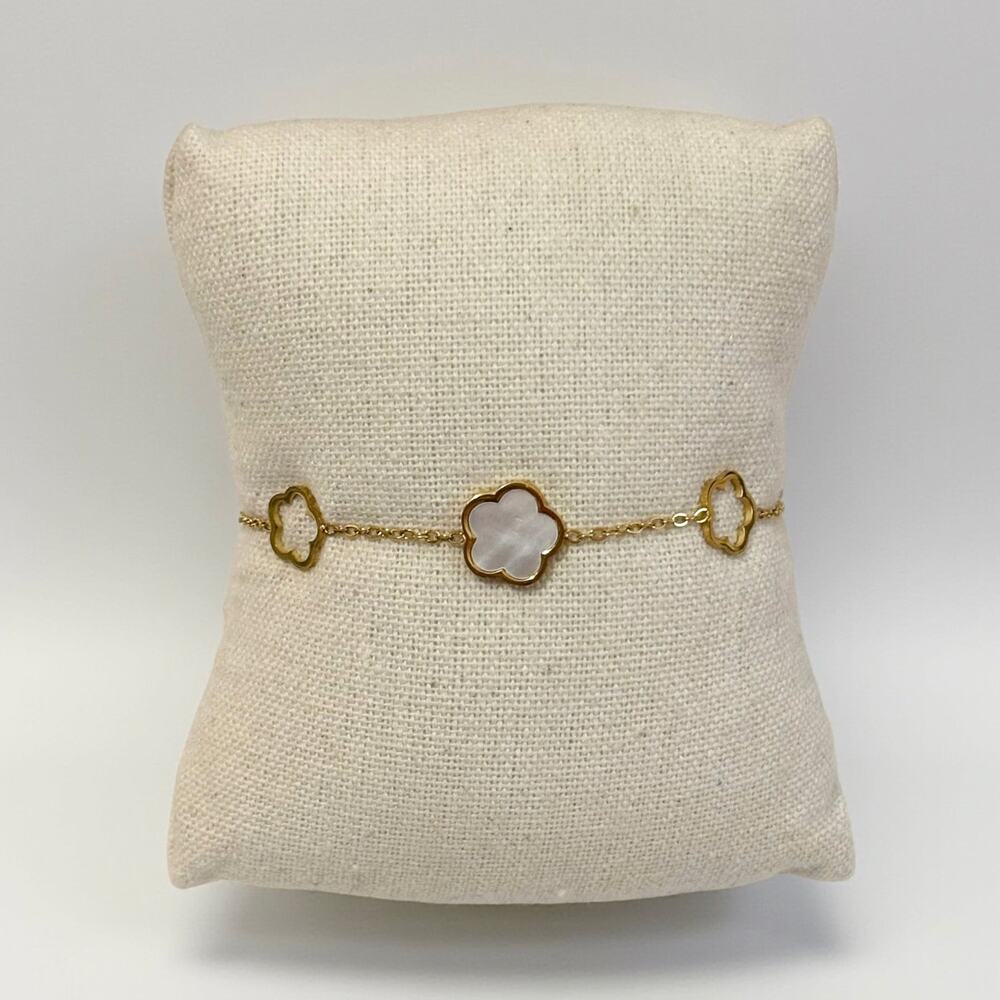 Stainless Steel Flower Bracelet